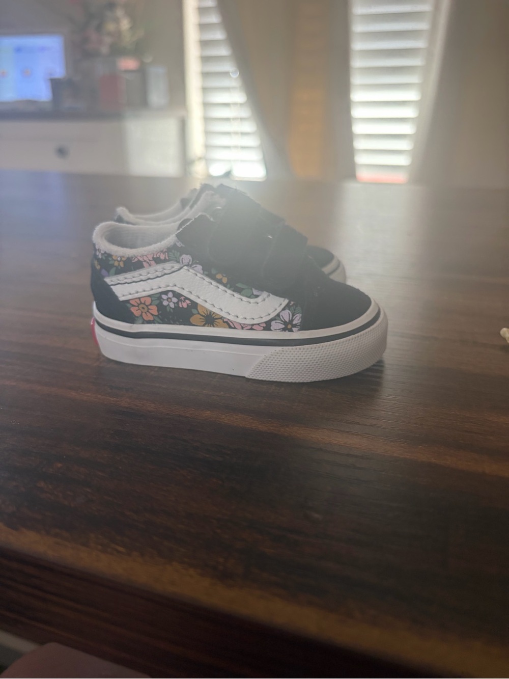 Vans Kids Black Floral Skate Sneakers